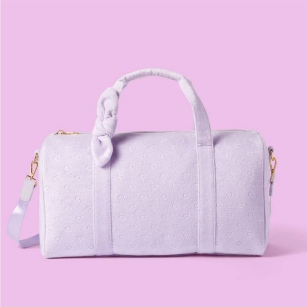 SUPER NICE 💜Stoney CloverxTarget Embossed Mini Hearts Duffel Bag Light Purple